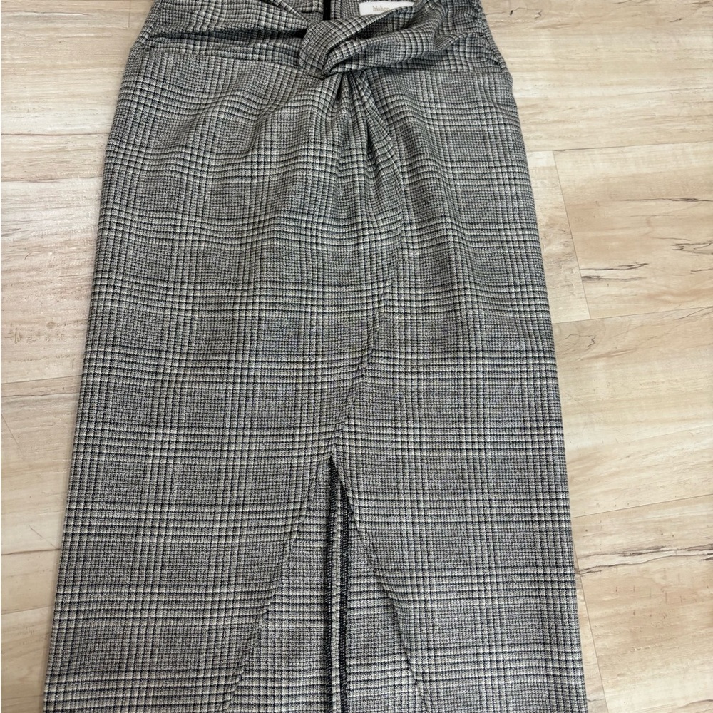 bishop + young Gray Plaid Pencil Skirt